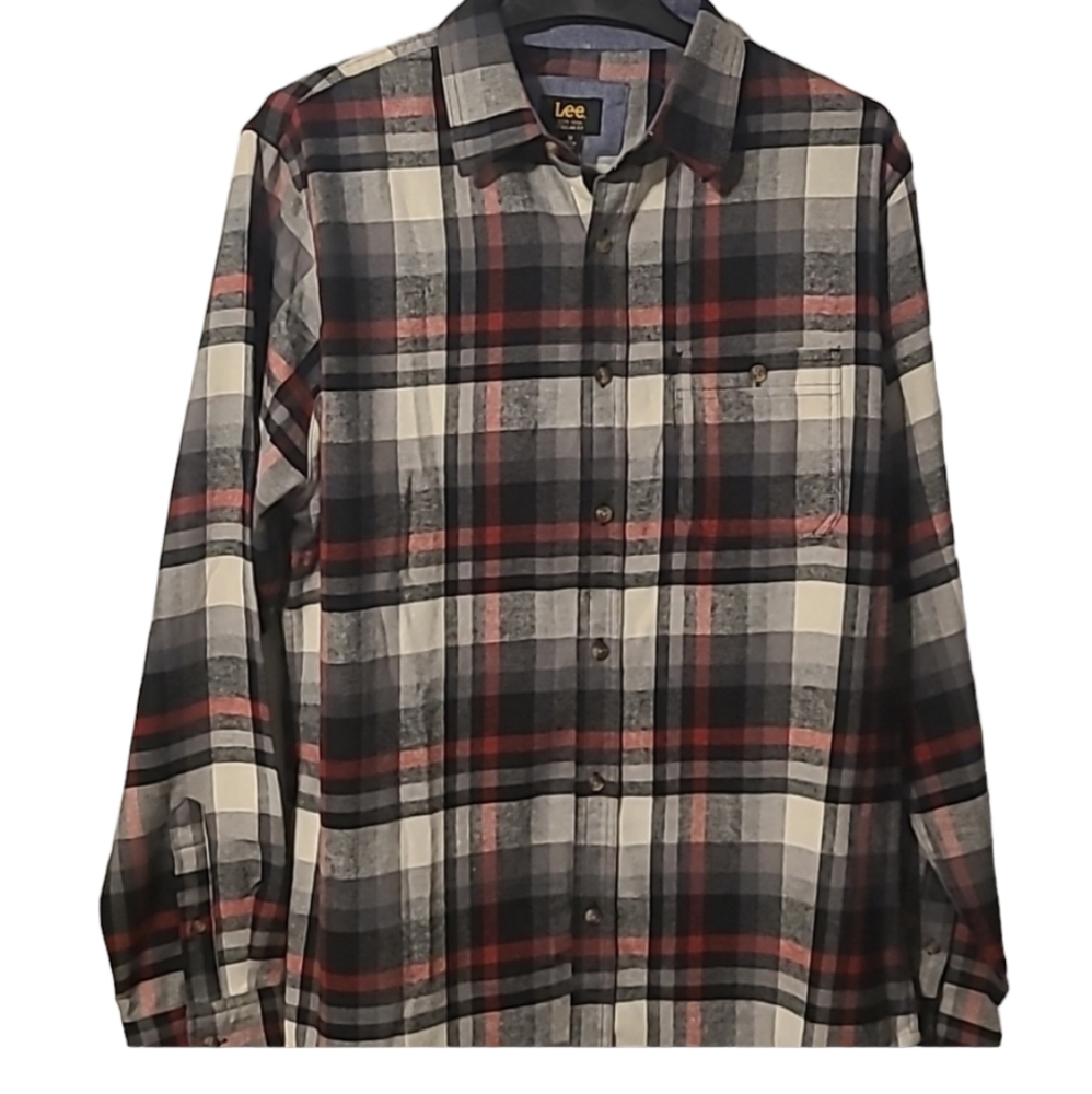LEE BRAND MEN'S FLANNEL SHIRT SIZE MEDIUM - Picture 2 of 9